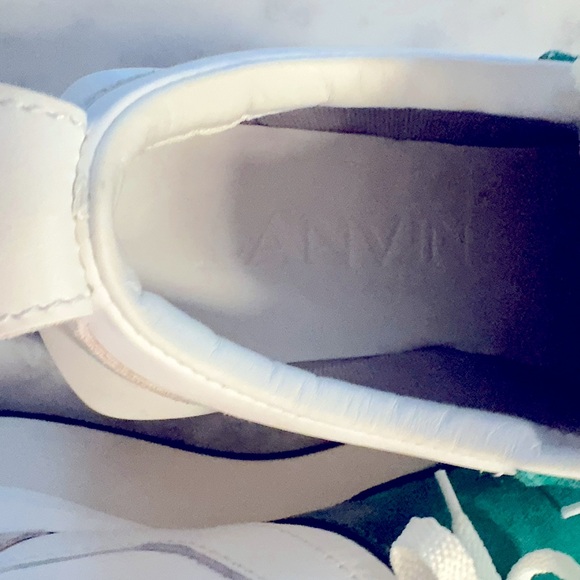LANVIN Green & White Suede & Leather sneakers